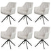 Cosmo Casa - Set van 6 Eetkamerstoelen - Gestoffeerd - Textiel - Crème-Beige