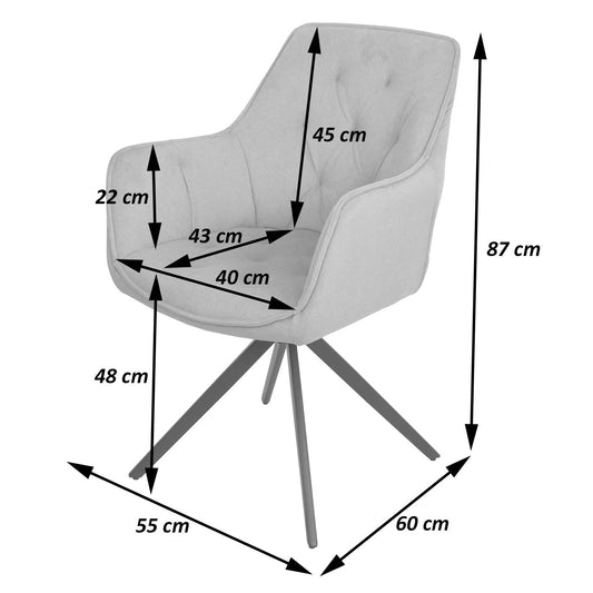 Cosmo Casa - Set van 6 Eetkamerstoelen - Gestoffeerd - Textiel - Bruin