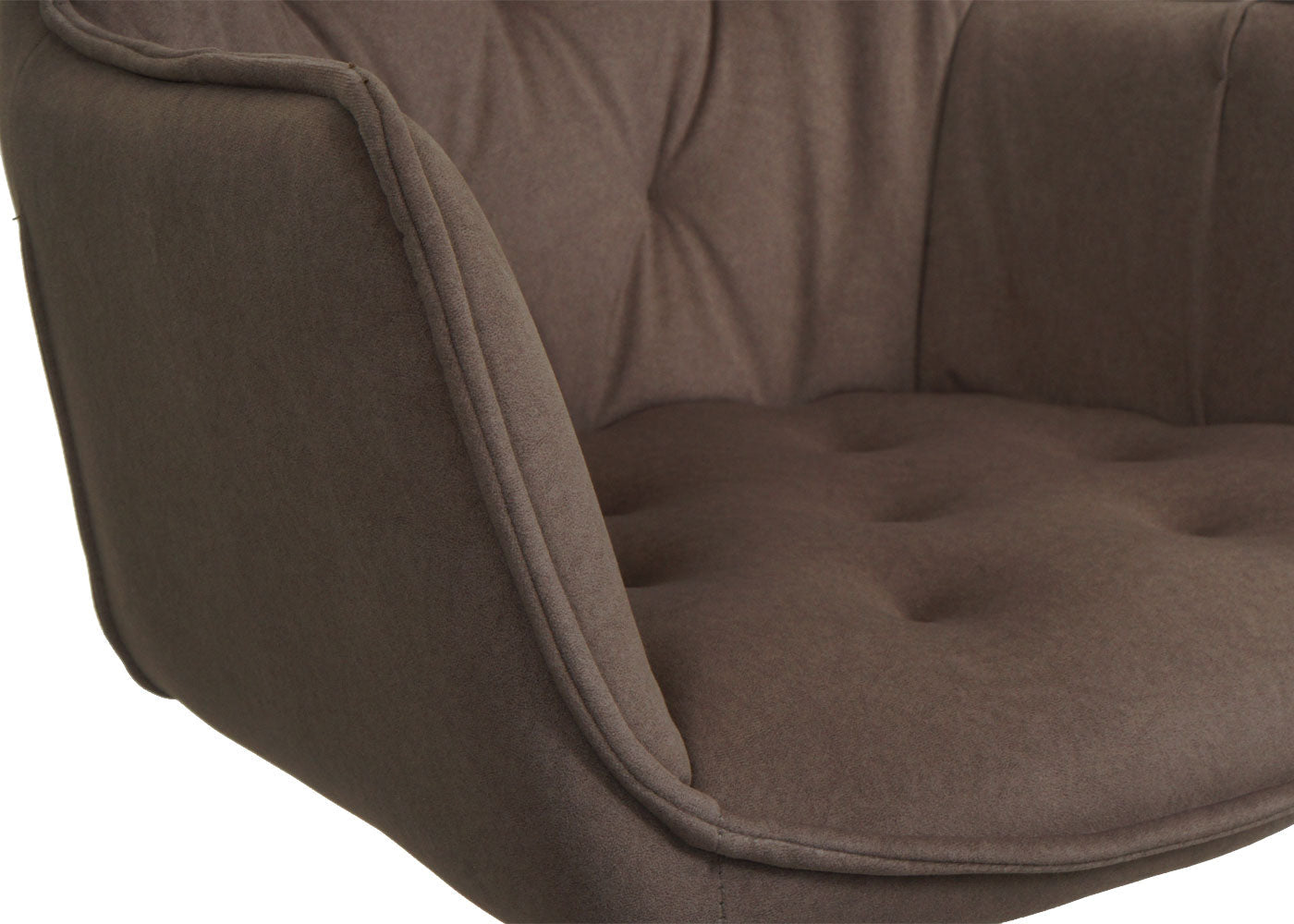 Cosmo Casa - Set van 6 Eetkamerstoelen - Gestoffeerd - Textiel - Bruin