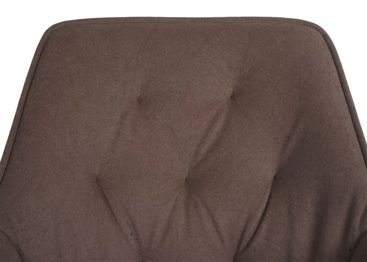 Cosmo Casa - Set van 6 Eetkamerstoelen - Gestoffeerd - Textiel - Bruin