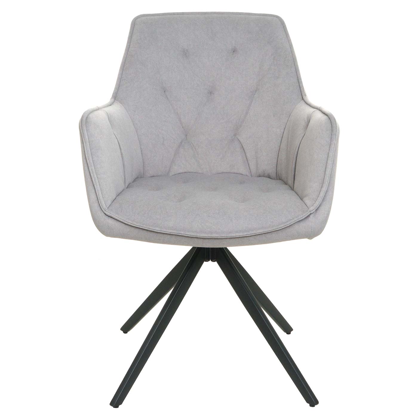 Cosmo Casa - Set van 6 Eetkamerstoelen - Gestoffeerd - Textiel - Lichtgrijs