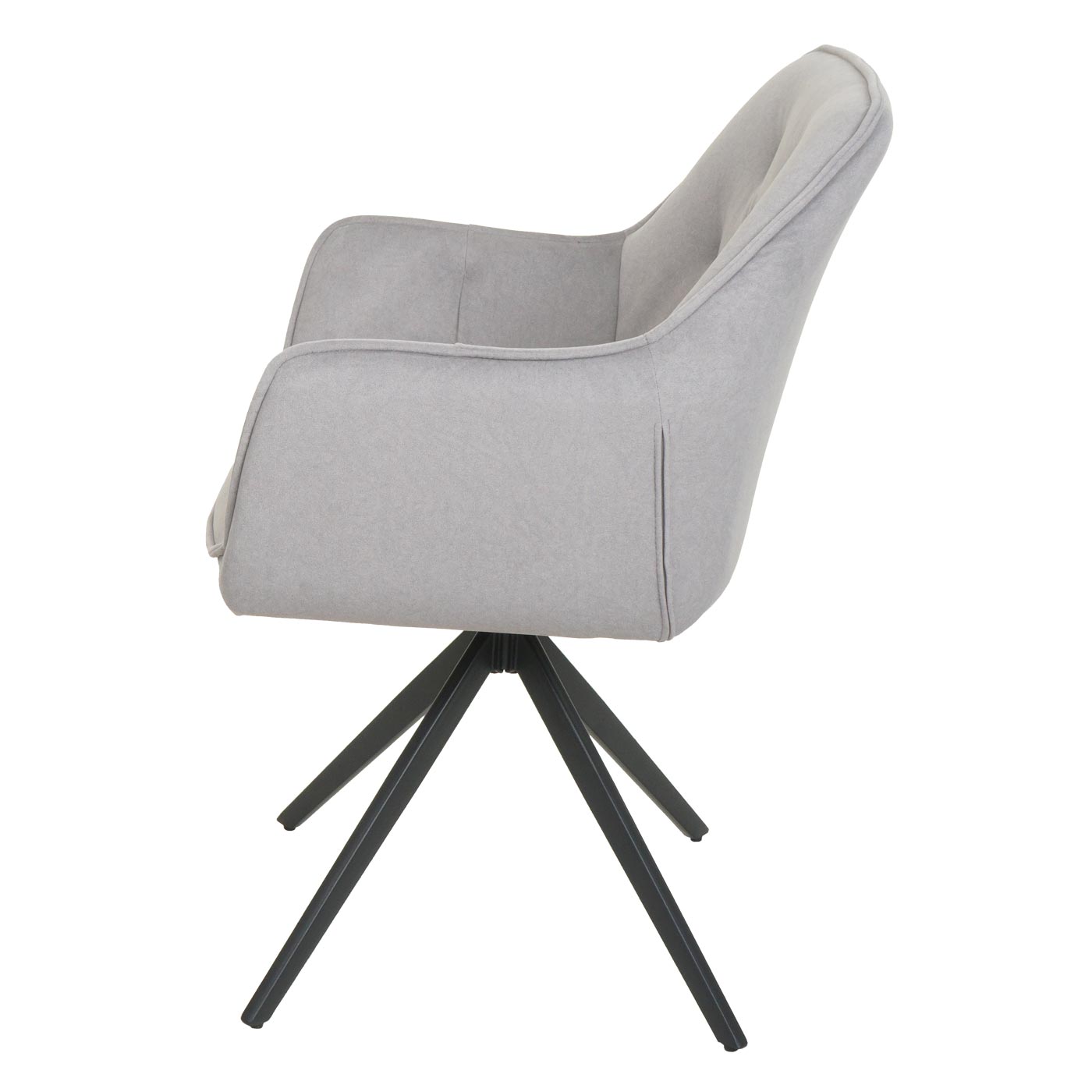 Cosmo Casa - Set van 6 Eetkamerstoelen - Gestoffeerd - Textiel - Lichtgrijs