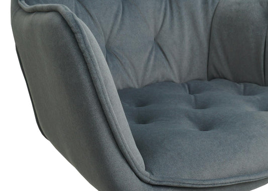 Cosmo Casa - Set van 6 Eetkamerstoelen - Gestoffeerd - Textiel - Antraciet