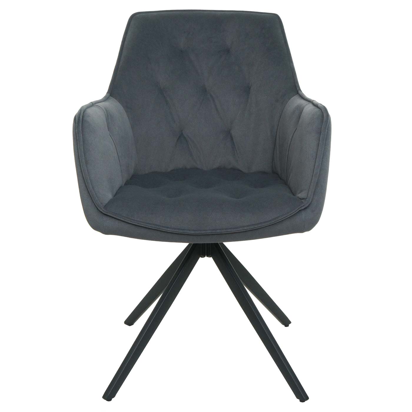 Cosmo Casa - Set van 6 Eetkamerstoelen - Gestoffeerd - Textiel - Antraciet