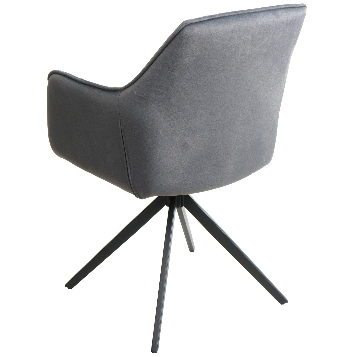 Cosmo Casa - Set van 6 Eetkamerstoelen - Gestoffeerd - Textiel - Antraciet