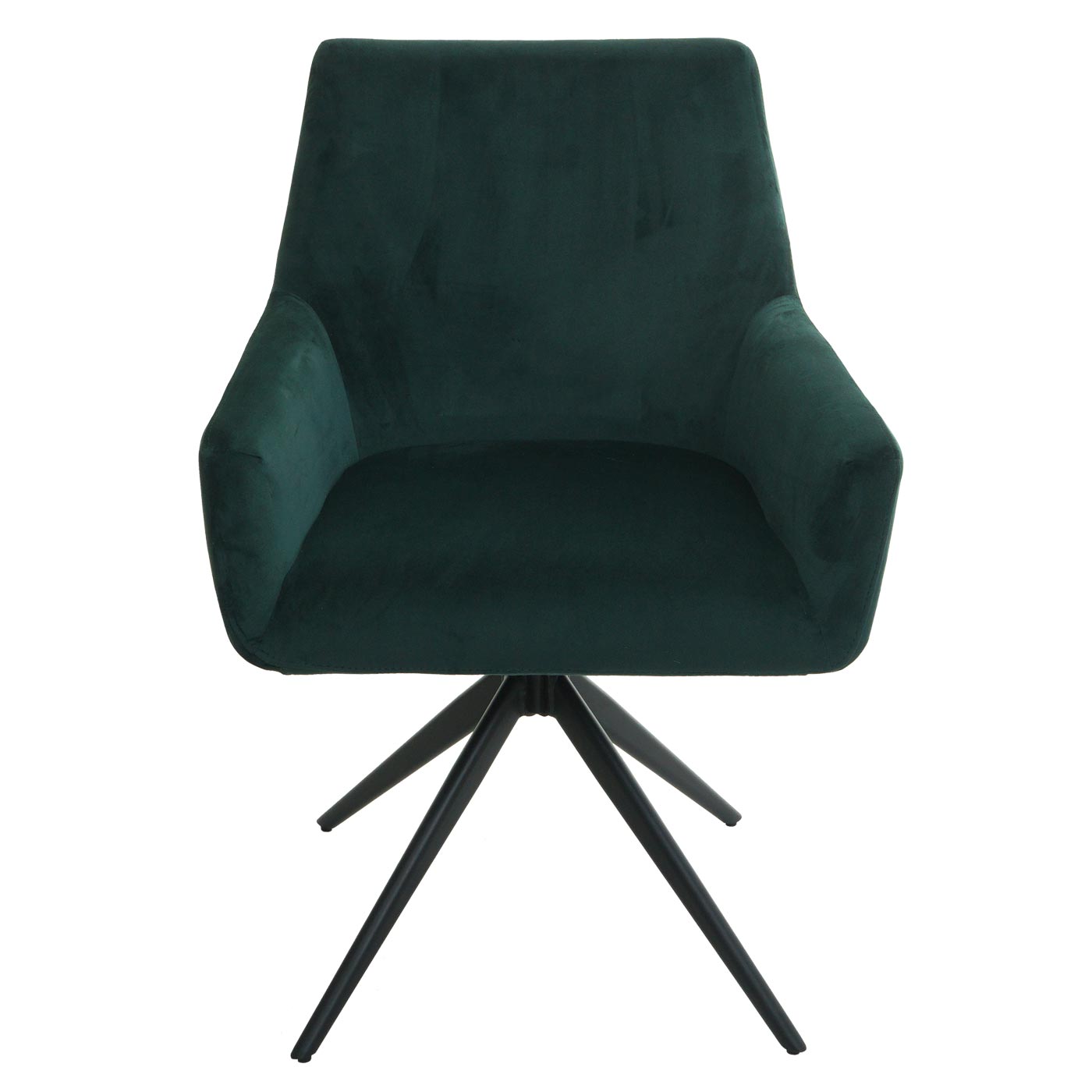 Cosmo Casa - Set van 6 Eetkamerstoelen - Armleuning - Textiel - Groen