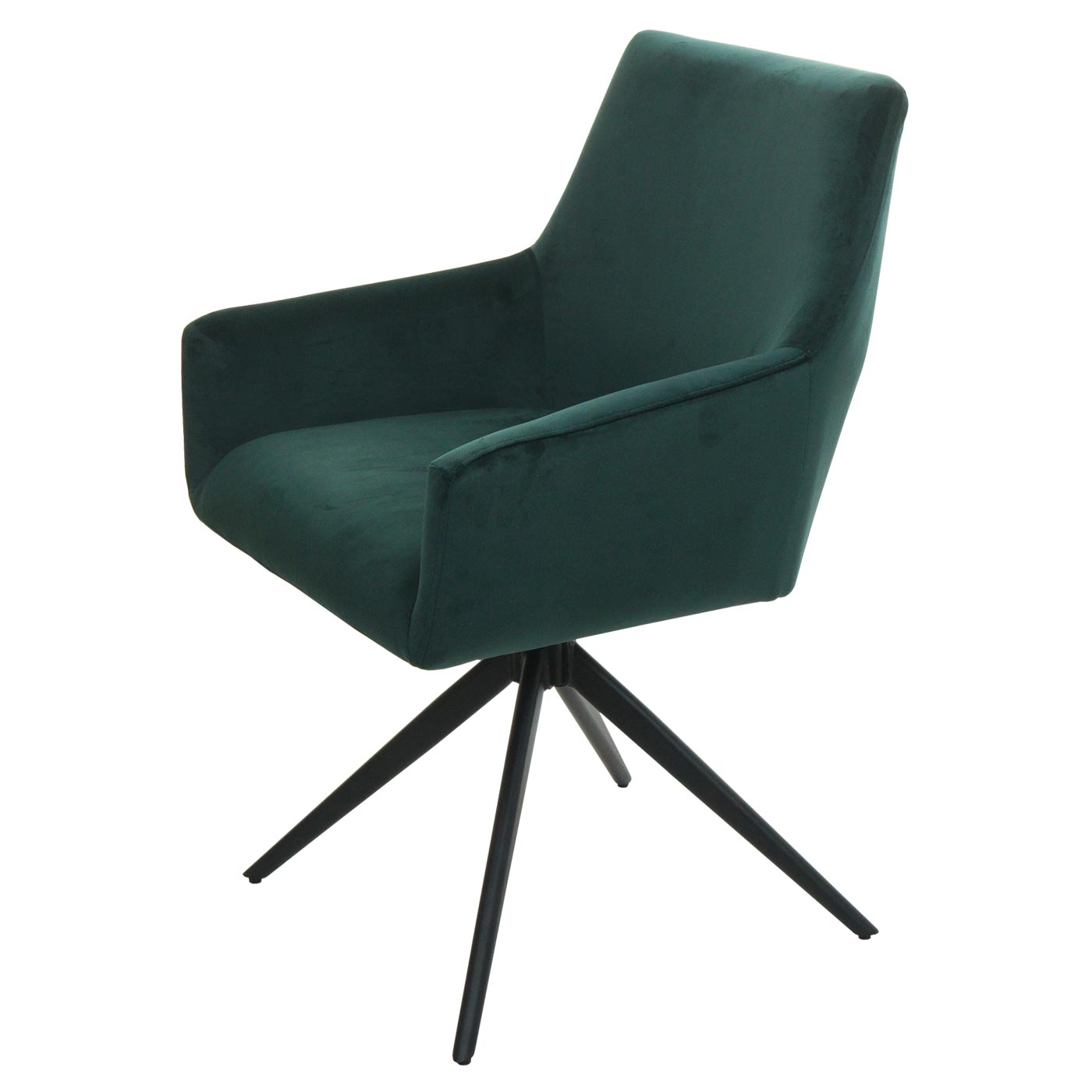 Cosmo Casa - Set van 6 Eetkamerstoelen - Armleuning - Textiel - Groen