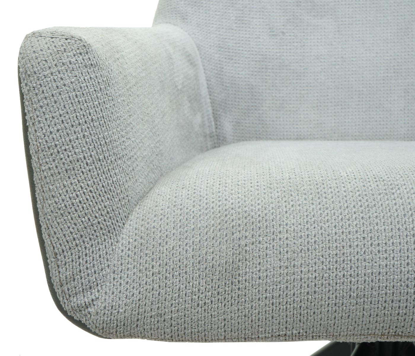 Cosmo Casa - Set van 6 Eetkamerstoelen - Combinatie - Textiel & Kunstleer - Lichtgrijs & Donkergrijs