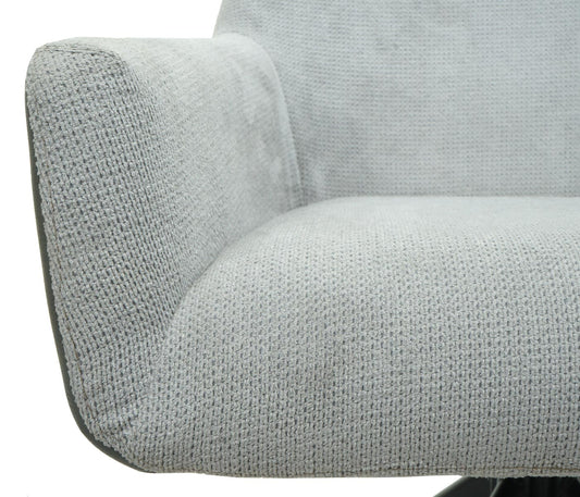 Cosmo Casa - Set van 6 Eetkamerstoelen - Combinatie - Textiel & Kunstleer - Lichtgrijs & Donkergrijs