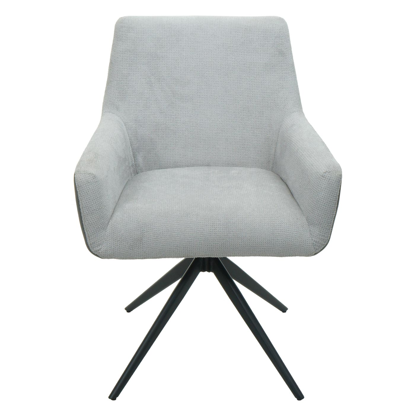 Cosmo Casa - Set van 6 Eetkamerstoelen - Combinatie - Textiel & Kunstleer - Lichtgrijs & Donkergrijs