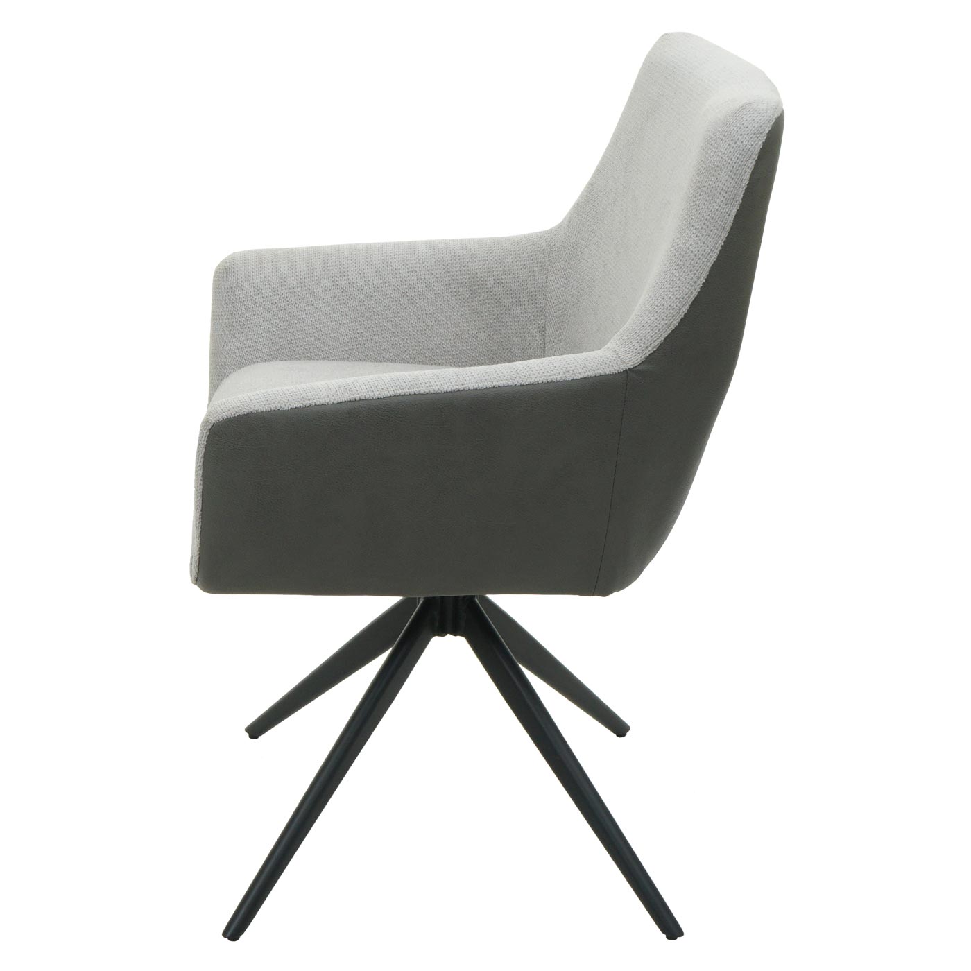 Cosmo Casa - Set van 6 Eetkamerstoelen - Combinatie - Textiel & Kunstleer - Lichtgrijs & Donkergrijs