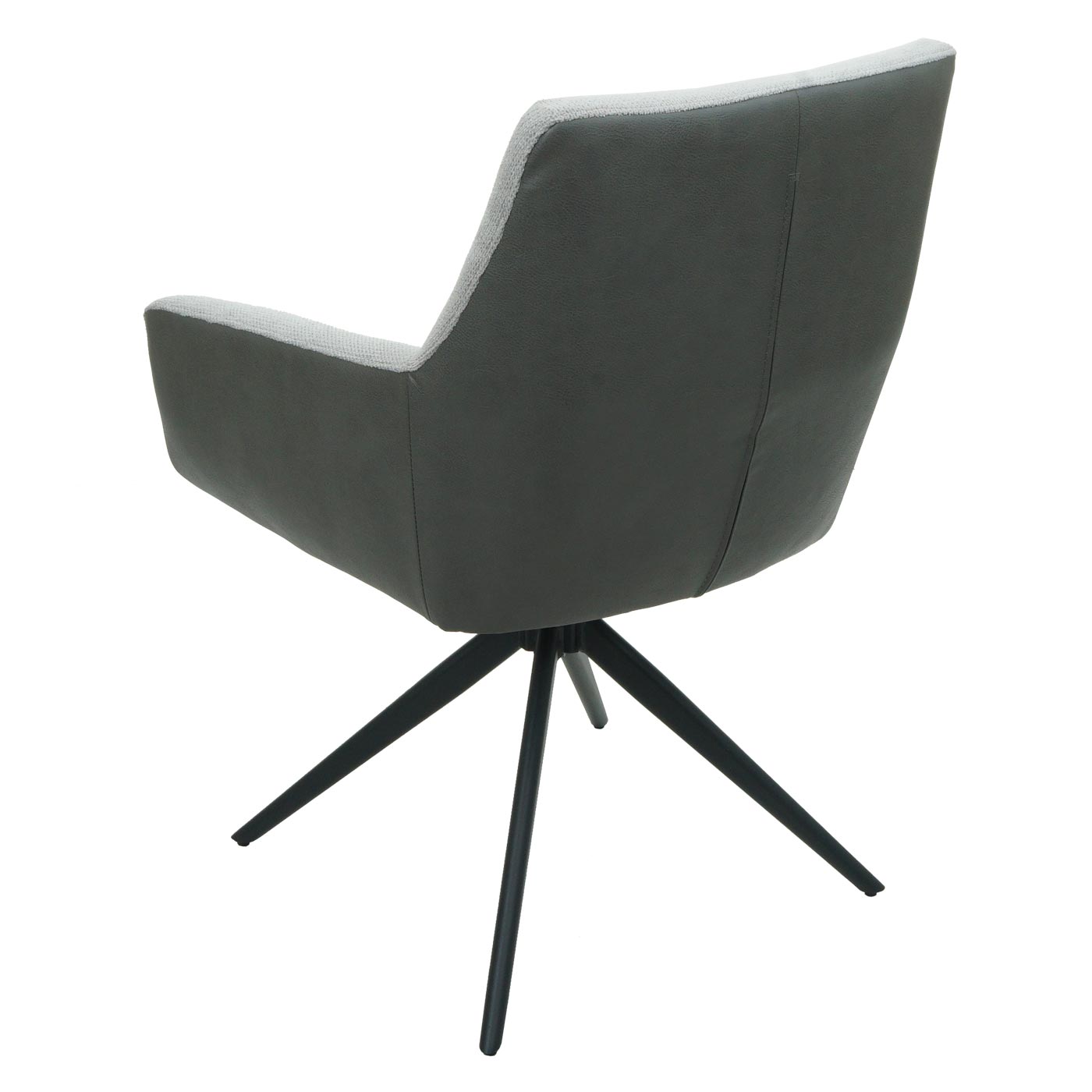 Cosmo Casa - Set van 6 Eetkamerstoelen - Combinatie - Textiel & Kunstleer - Lichtgrijs & Donkergrijs