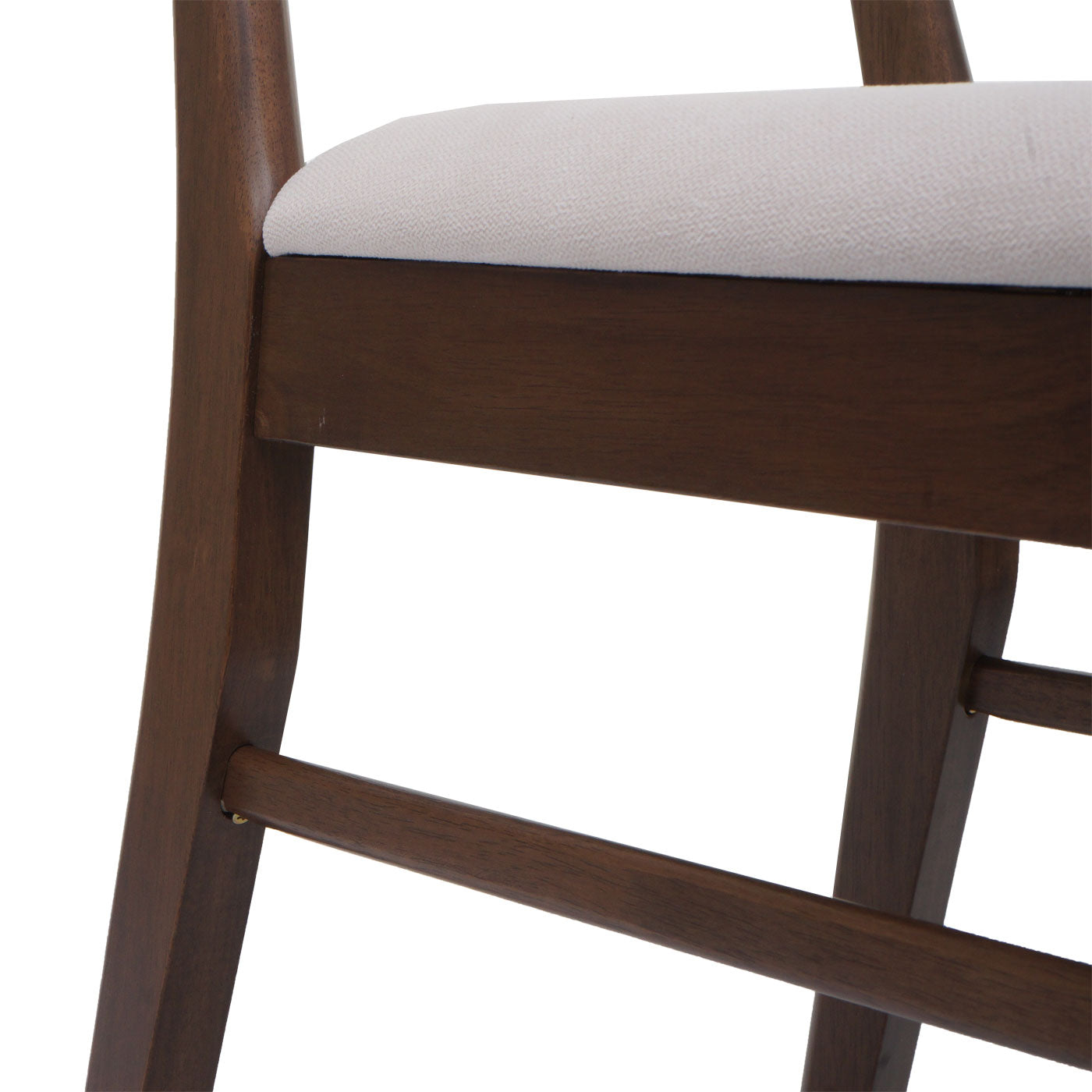 Cosmo Casa - Set van 6 Eetkamerstoelen - Keukenstoel - Gestoffeerd - Massief Hout - Donker Frame - Crème