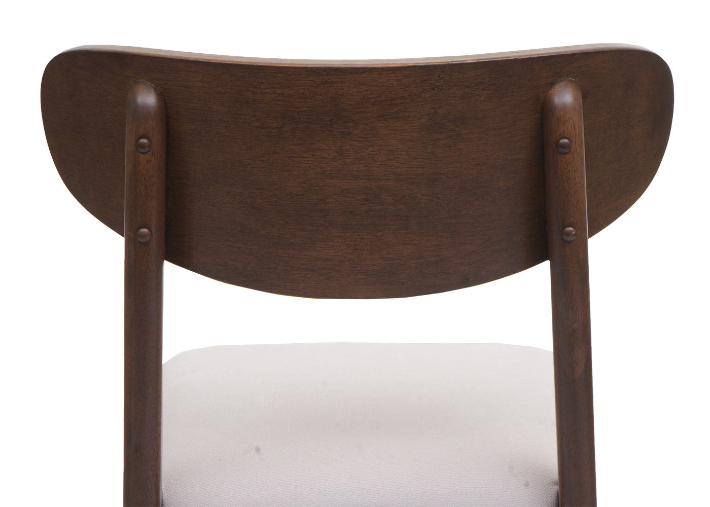 Cosmo Casa - Set van 6 Eetkamerstoelen - Keukenstoel - Gestoffeerd - Massief Hout - Donker Frame - Crème