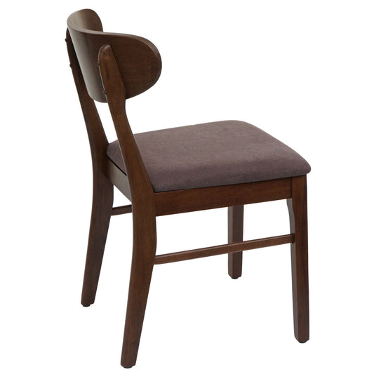 Cosmo Casa - Set van 6 Eetkamerstoelen - Keukenstoel - Gestoffeerd - Massief Hout - Donker Frame - Taupe