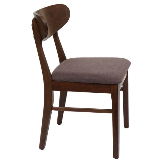 Cosmo Casa - Set van 6 Eetkamerstoelen - Keukenstoel - Gestoffeerd - Massief Hout - Donker Frame - Taupe