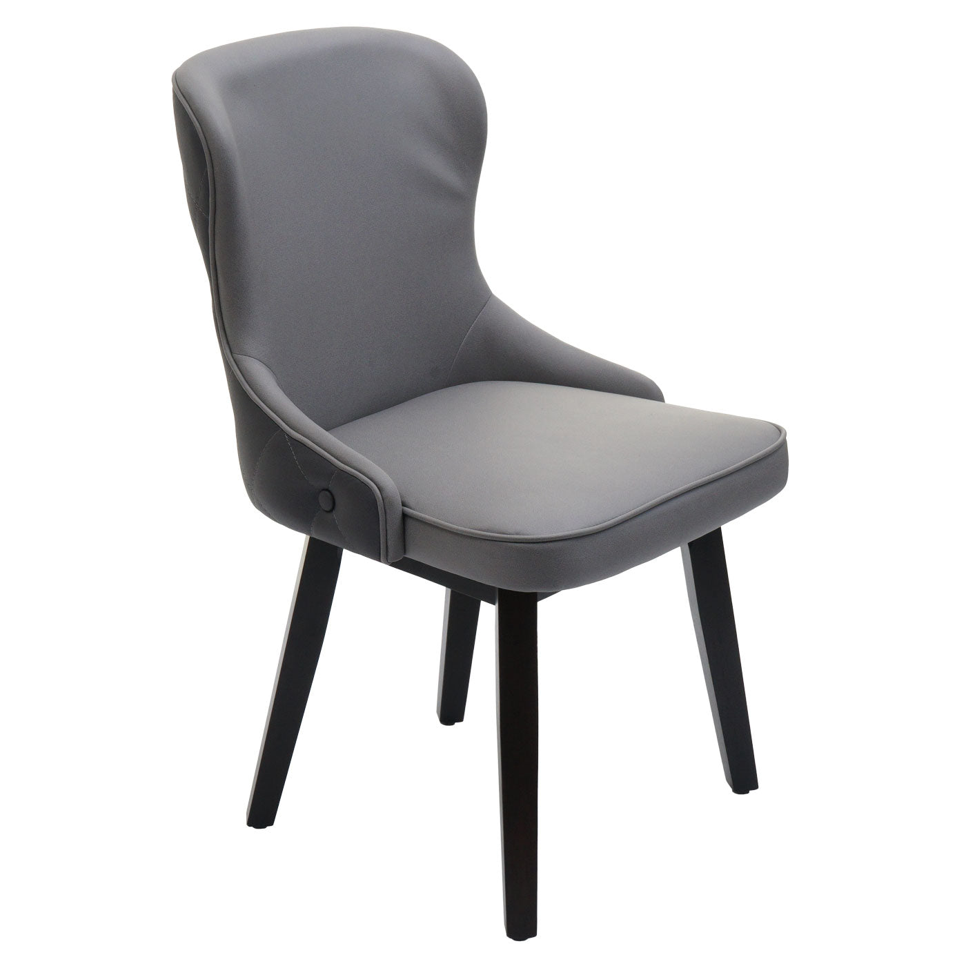 Cosmo Casa - Set van 6 Eetkamerstoelen - Gestoffeerde Keukenstoel - Fauteuil - Stoftextiel - Massief Hout - Donkergrijs - Lichtgrijs