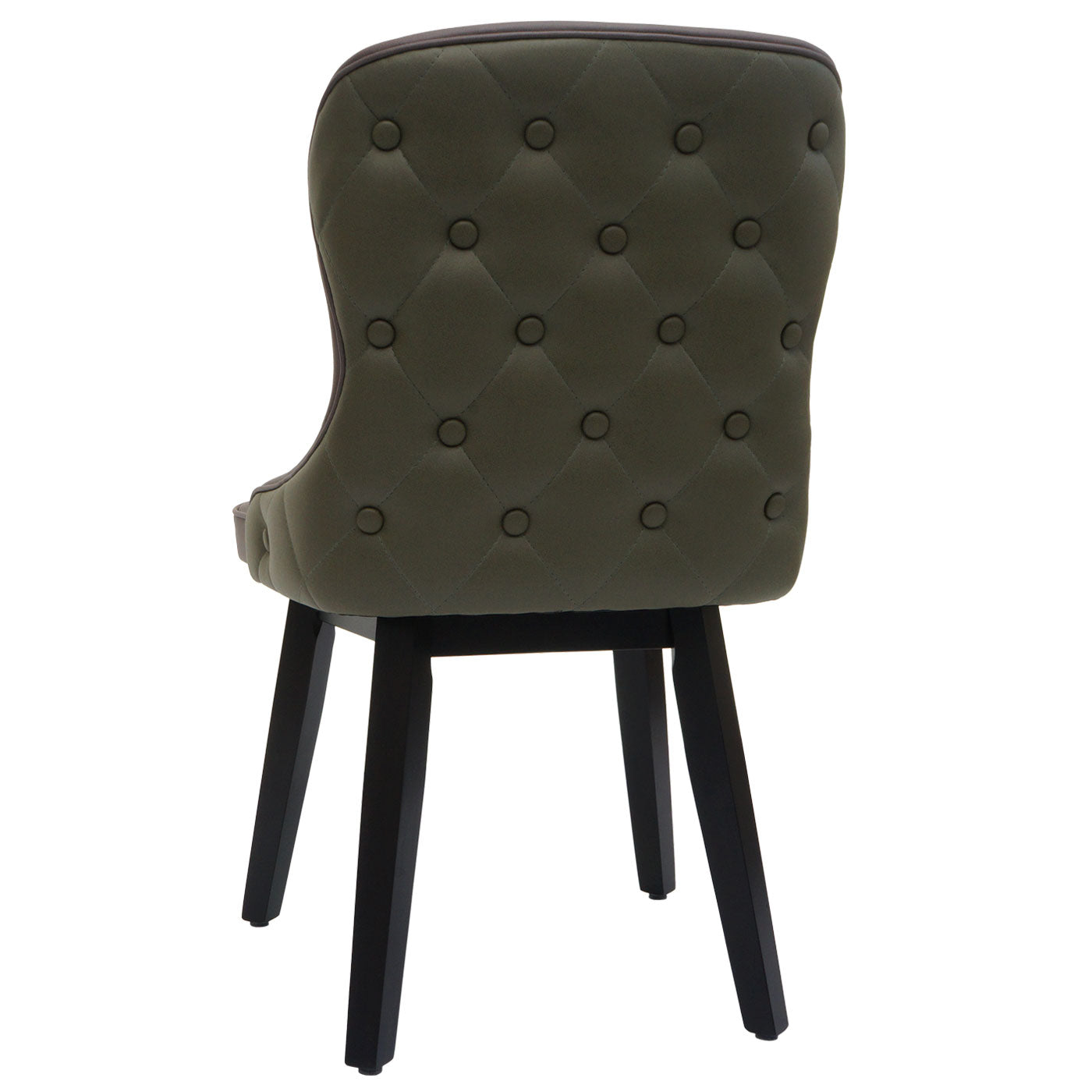 Cosmo Casa - Set van 6 Eetkamerstoelen - Gestoffeerde Stoelen - Keukenstoelen - Fauteuilstoelen - Stoftextiel - Massief Hout - Donkergroen-Grijs