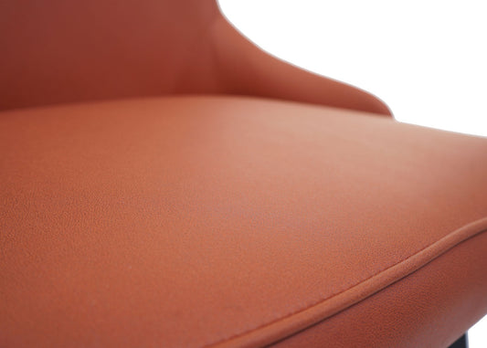 Cosmo Casa - Set van 6 Eetkamerstoelen - Gestoffeerde Stoelen - Keukenstoelen - Fauteuilstoelen - Stoftextiel - Massief Hout - Terracotta Bruin