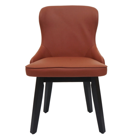 Cosmo Casa - Set van 6 Eetkamerstoelen - Gestoffeerde Stoelen - Keukenstoelen - Fauteuilstoelen - Stoftextiel - Massief Hout - Terracotta Bruin