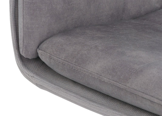 Cosmo Casa - Set van 6 Eetkamerstoelen - Keukenstoel - Fauteuil - Draaibaar Automatische Positie - Metaal - Stof - Grijs