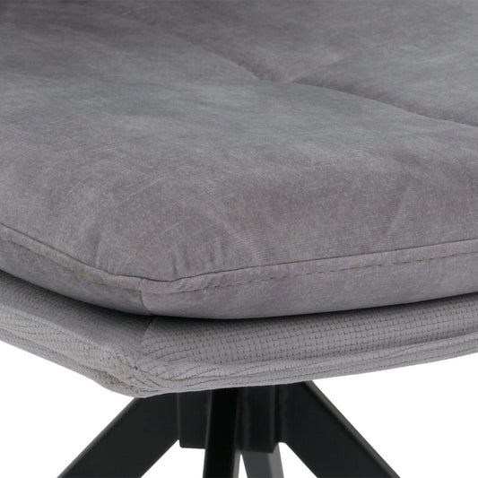 Cosmo Casa - Set van 6 Eetkamerstoelen - Keukenstoel - Fauteuil - Draaibaar Automatische Positie - Metaal - Stof - Grijs