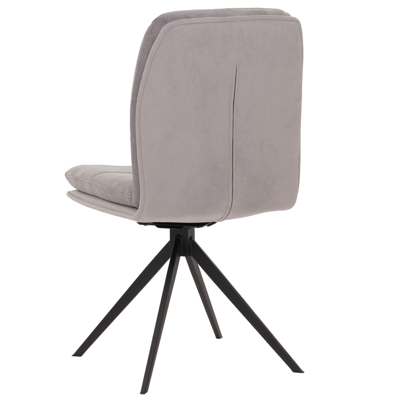 Cosmo Casa - Set van 6 Eetkamerstoelen - Keukenstoel - Fauteuil - Draaibaar Automatische Positie - Metaal - Stof - Grijs