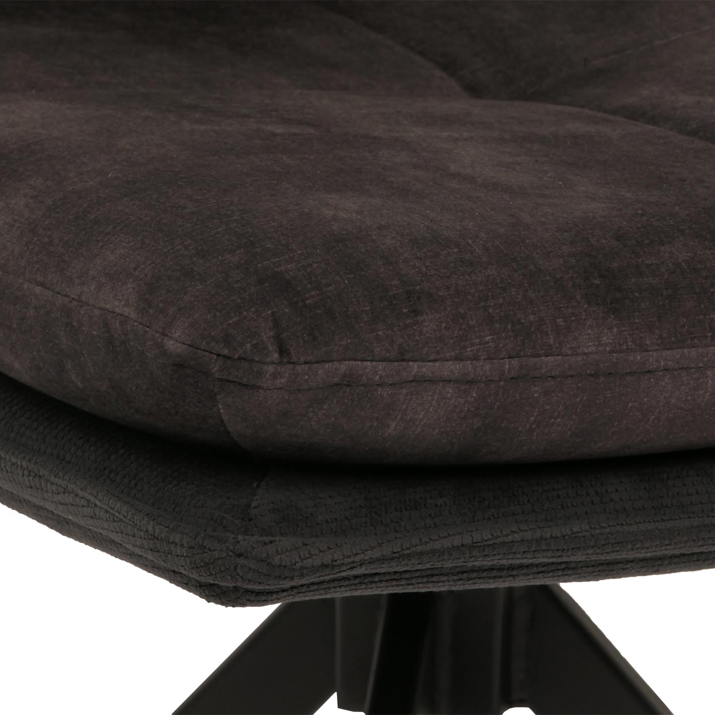 Cosmo Casa - Set van 6 Eetkamerstoelen - Keukenstoel - Fauteuil - Draaibaar Automatische Positie - Metaal - Stof - Donkergrijs