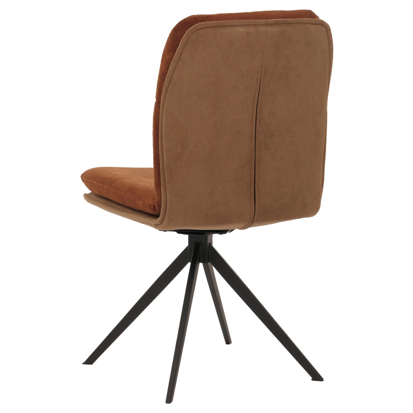 Cosmo Casa - Set van 6 Eetkamerstoelen - Keukenstoel - Fauteuil - Draaibaar Automatische Positie - Metaal - Stof - Bruin