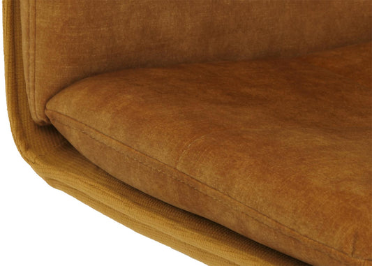 Cosmo Casa - Set van 6 Eetkamerstoelen - Keukenstoel - Fauteuil - Draaibaar Automatische Positie - Metaal - Stof - Geel