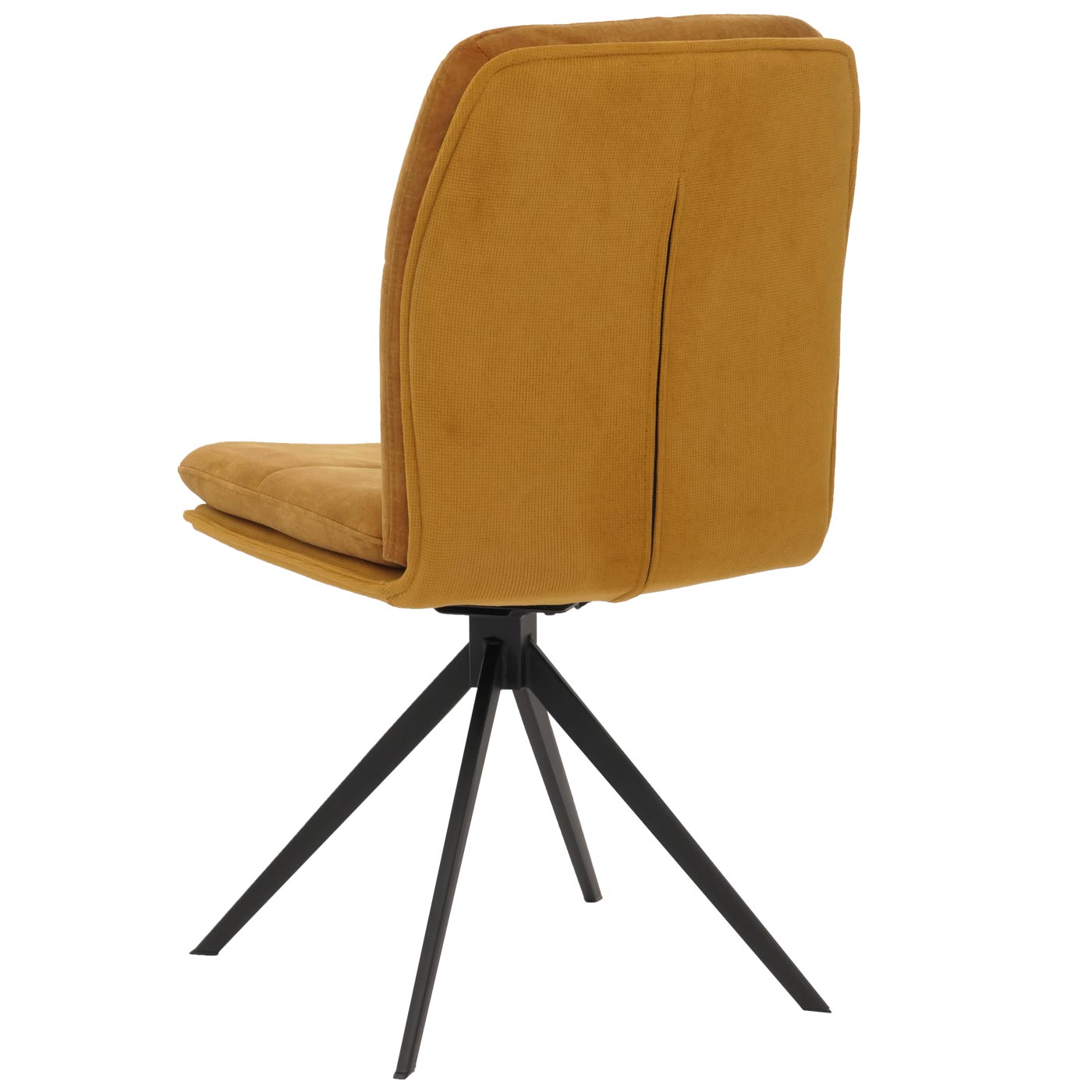 Cosmo Casa - Set van 6 Eetkamerstoelen - Keukenstoel - Fauteuil - Draaibaar Automatische Positie - Metaal - Stof - Geel