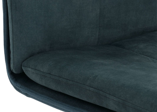 Cosmo Casa - Set van 6 Eetkamerstoelen - Keukenstoel - Fauteuil - Draaibaar Automatische Positie - Metaal - Stof - Blauw