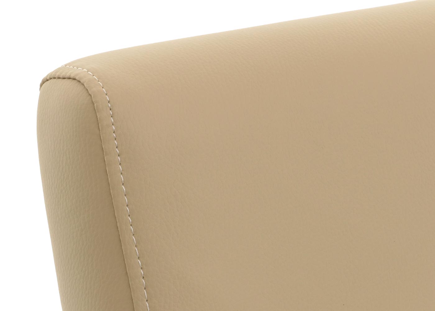 Cosmo Casa - Set van 6 Eetkamerstoelen - Massief Hout - Kunstleer - Crème - Zwarte Poten