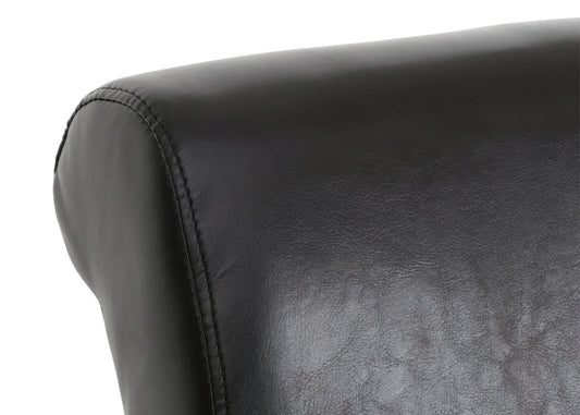 Cosmo Casa - Set van 6 Eetkamerstoelen - Massief Hout - Kunstleer - Zwartbruin - Zwarte Poten