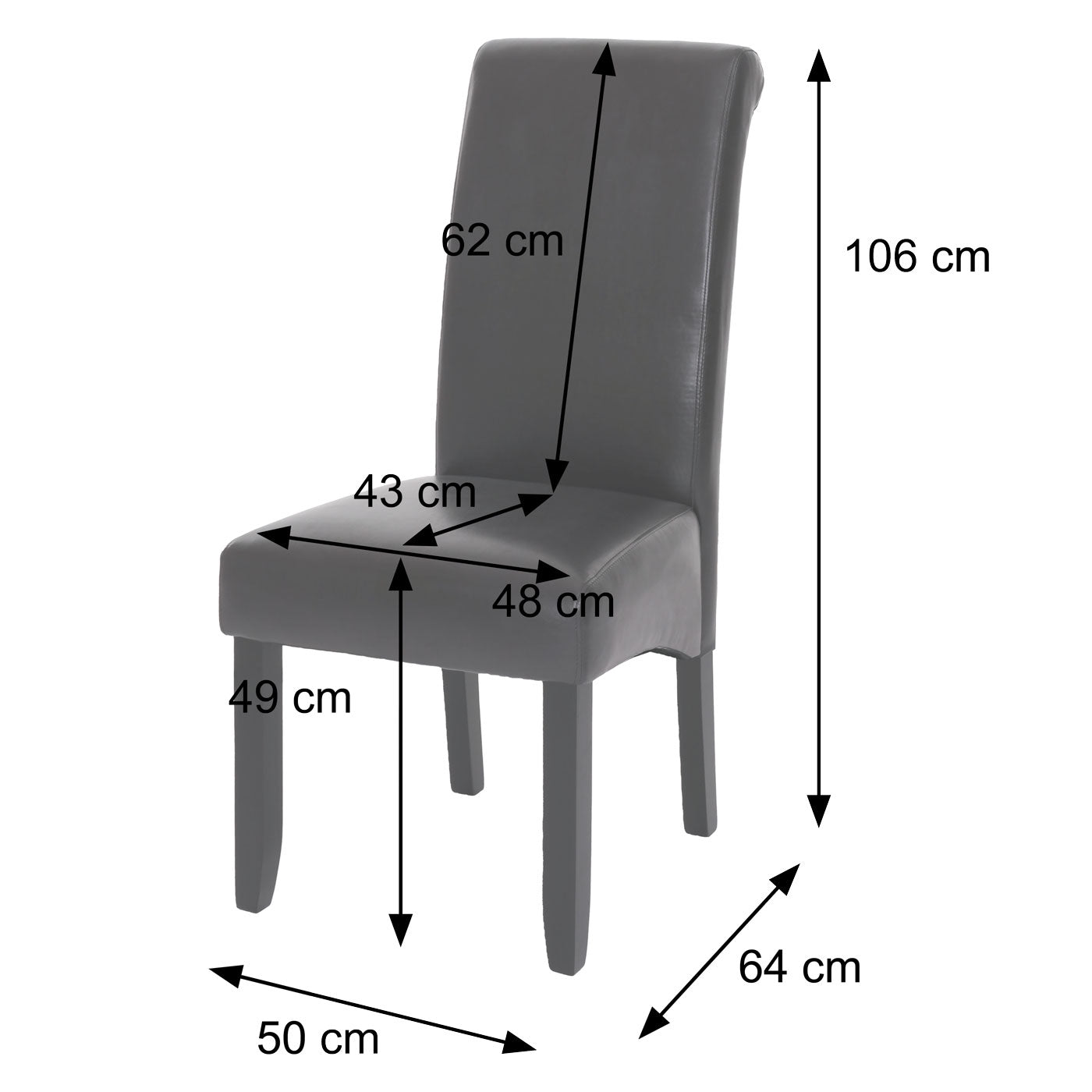 Cosmo Casa - Set van 6 Eetkamerstoelen - Keukenstoel - Fauteuil - Massief Hout - Stoftextiel Suède Look - Zwarte Poten