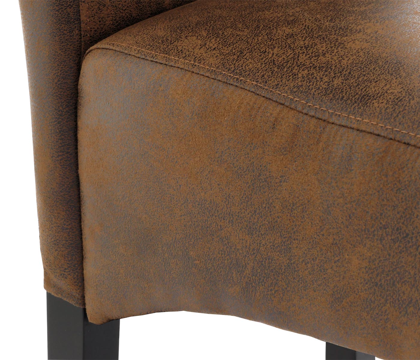 Cosmo Casa - Set van 6 Eetkamerstoelen - Keukenstoel - Fauteuil - Massief Hout - Stoftextiel Suède Look - Zwarte Poten