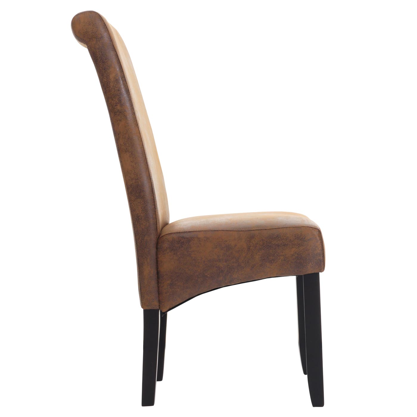 Cosmo Casa - Set van 6 Eetkamerstoelen - Keukenstoel - Fauteuil - Massief Hout - Stoftextiel Suède Look - Zwarte Poten