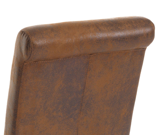 Cosmo Casa - Set van 6 Eetkamerstoelen - Keukenstoel - Fauteuil - Massief Hout - Stoftextiel Suède Look - Zwarte Poten