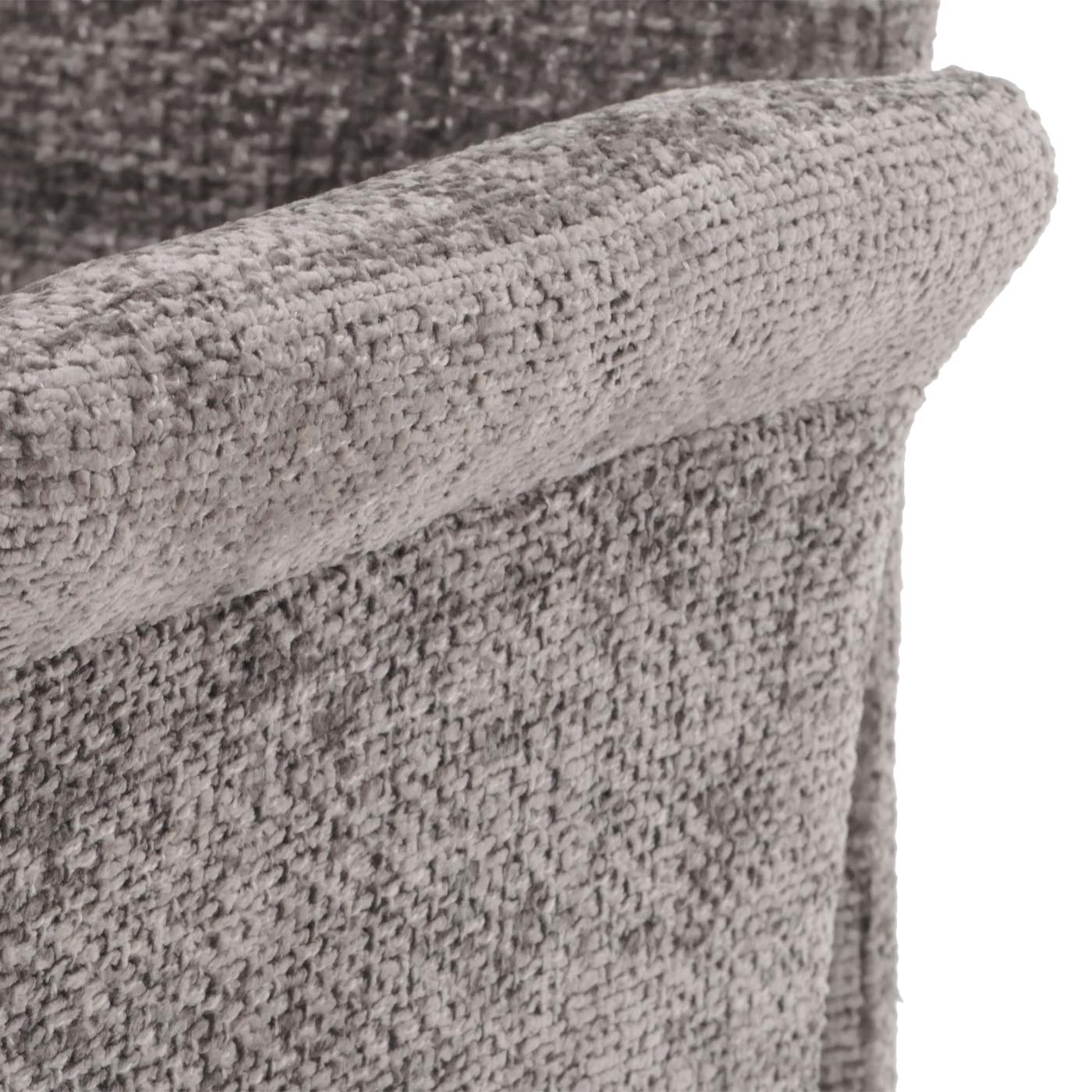 Cosmo Casa - Set van 6 Eetkamerstoelen met Armleuningen - Geborsteld Roestvrij Staal - Textiel Chenille - Donkergrijs