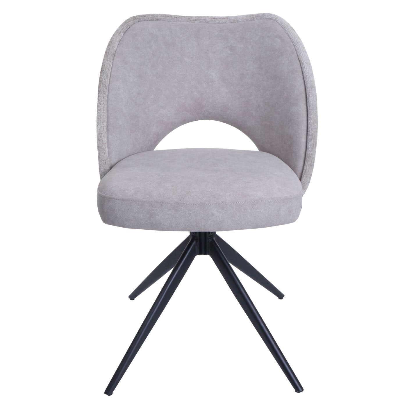 Cosmo Casa - Set van 6 Eetkamerstoelen - Gestoffeerde Keukenstoelen - Draaibaar met Auto-Return - Textiel - Lichtgrijs