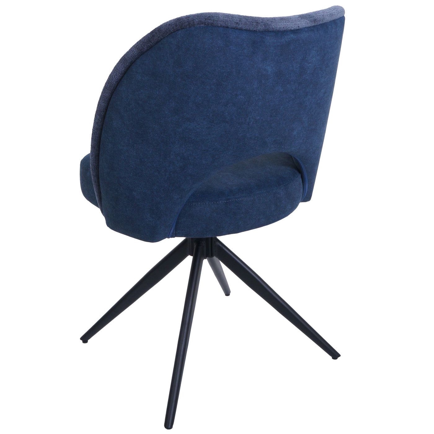 Cosmo Casa - Set van 6 Eetkamerstoelen - Gestoffeerde Draaibare Keukenstoelen - Textiel - Blauw