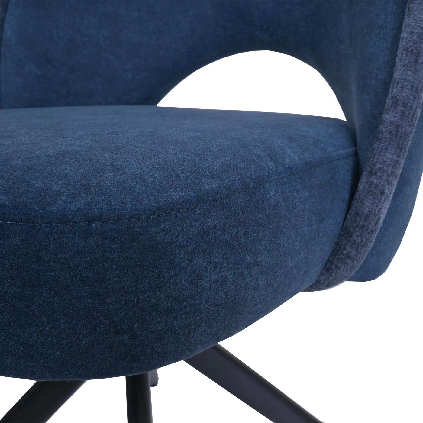 Cosmo Casa - Set van 6 Eetkamerstoelen - Gestoffeerde Draaibare Keukenstoelen - Textiel - Blauw