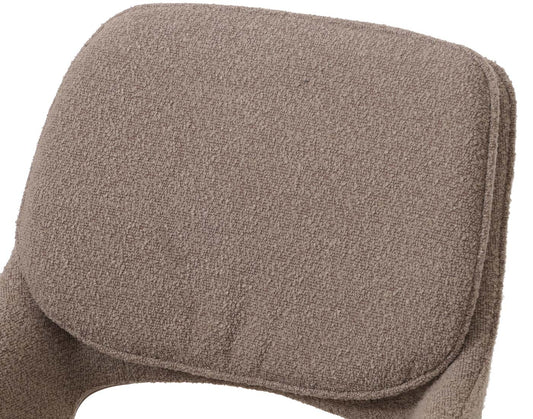 Cosmo Casa - Set van 6 Eetkamerstoelen - Keukenstoel - Draaibaar Auto-Return - Boucle Stof - Beige