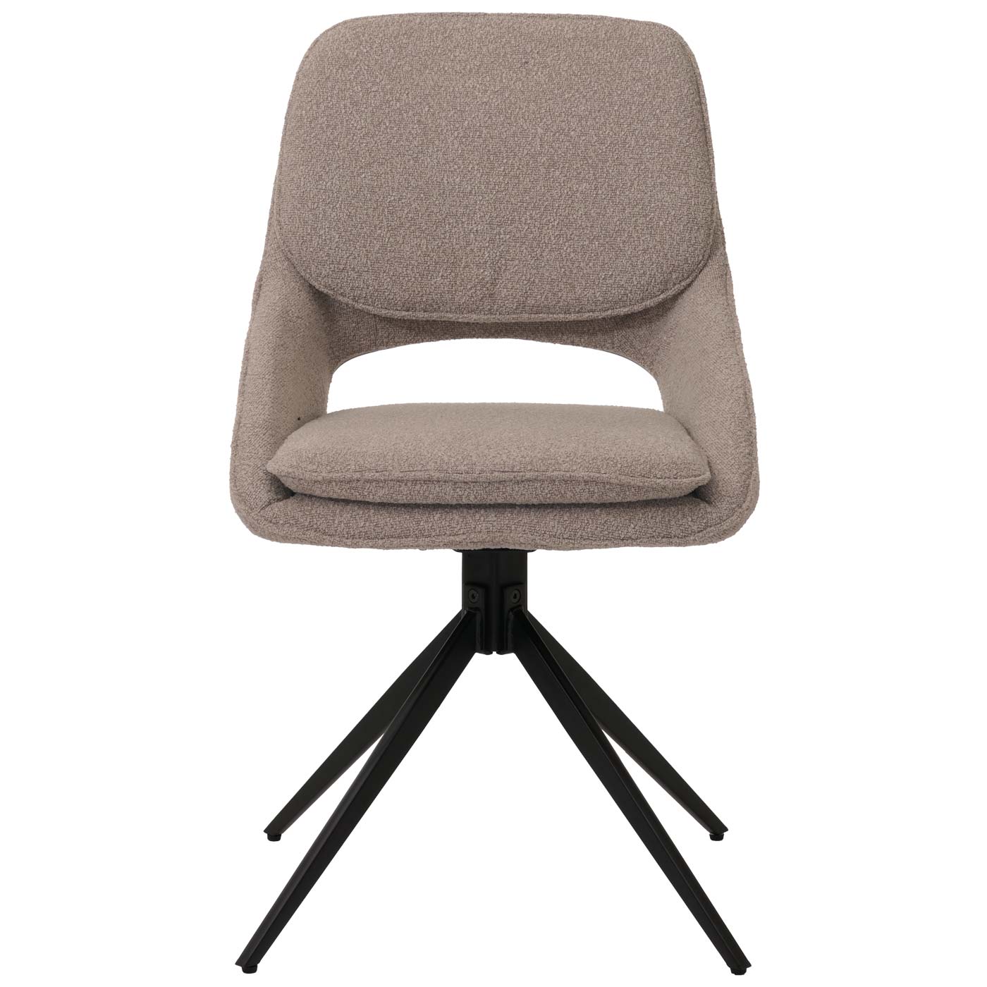 Cosmo Casa - Set van 6 Eetkamerstoelen - Keukenstoel - Draaibaar Auto-Return - Boucle Stof - Beige