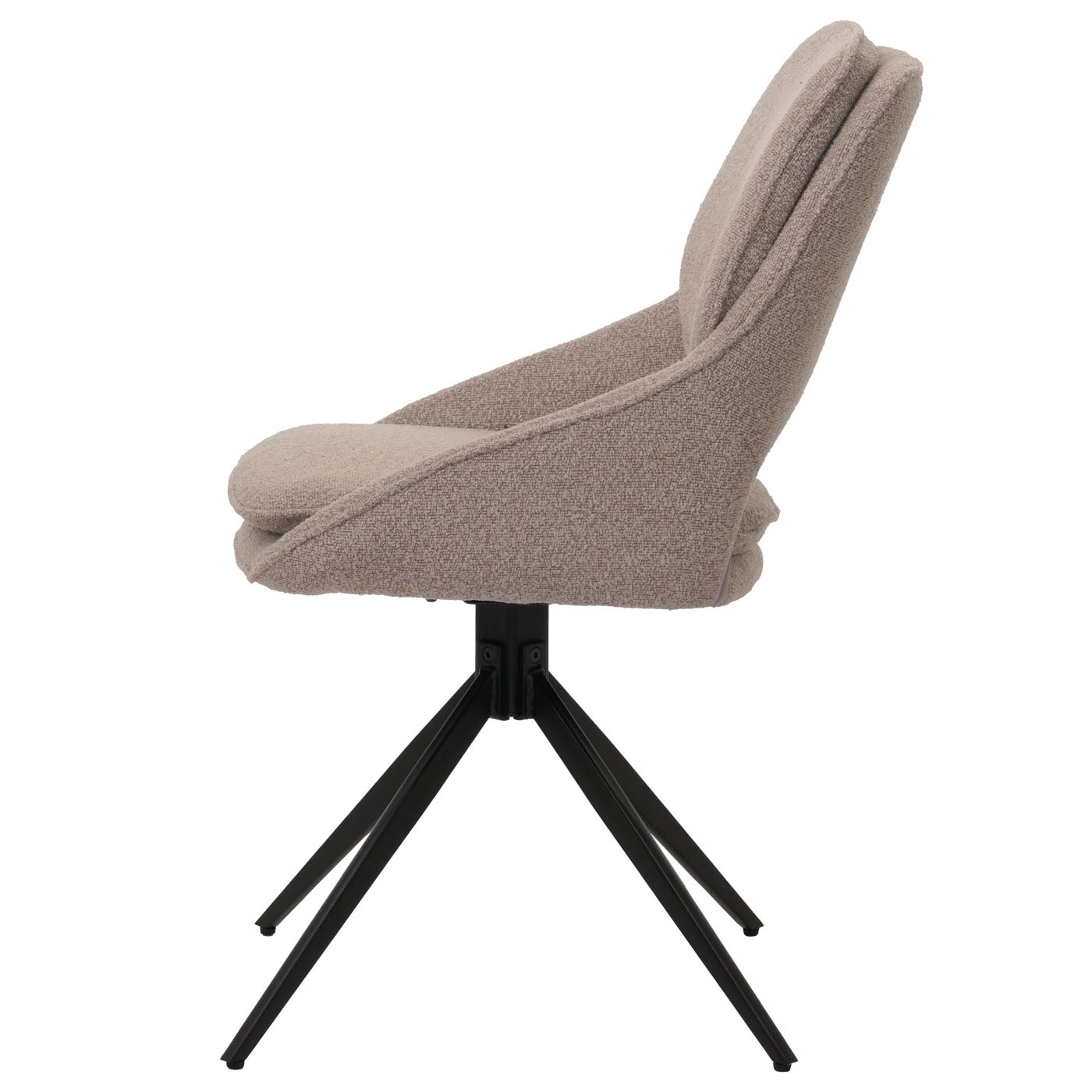 Cosmo Casa - Set van 6 Eetkamerstoelen - Keukenstoel - Draaibaar Auto-Return - Boucle Stof - Beige