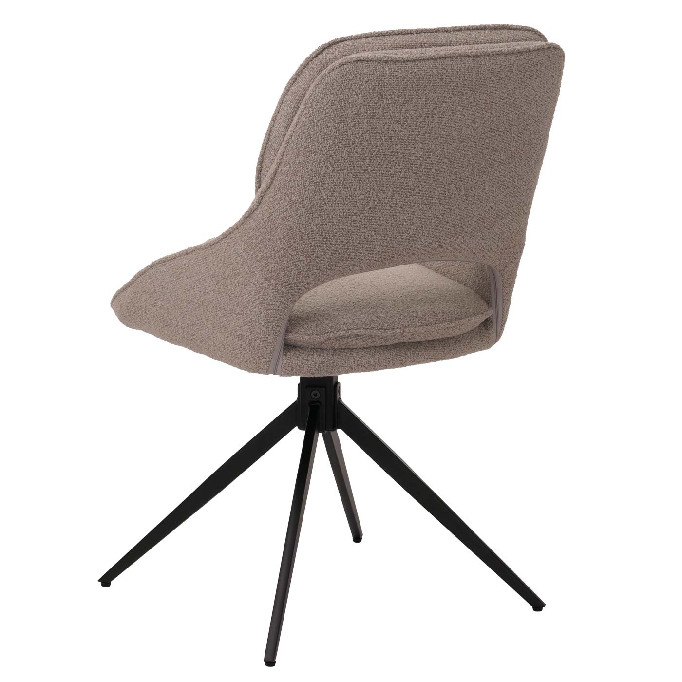 Cosmo Casa - Set van 6 Eetkamerstoelen - Keukenstoel - Draaibaar Auto-Return - Boucle Stof - Beige