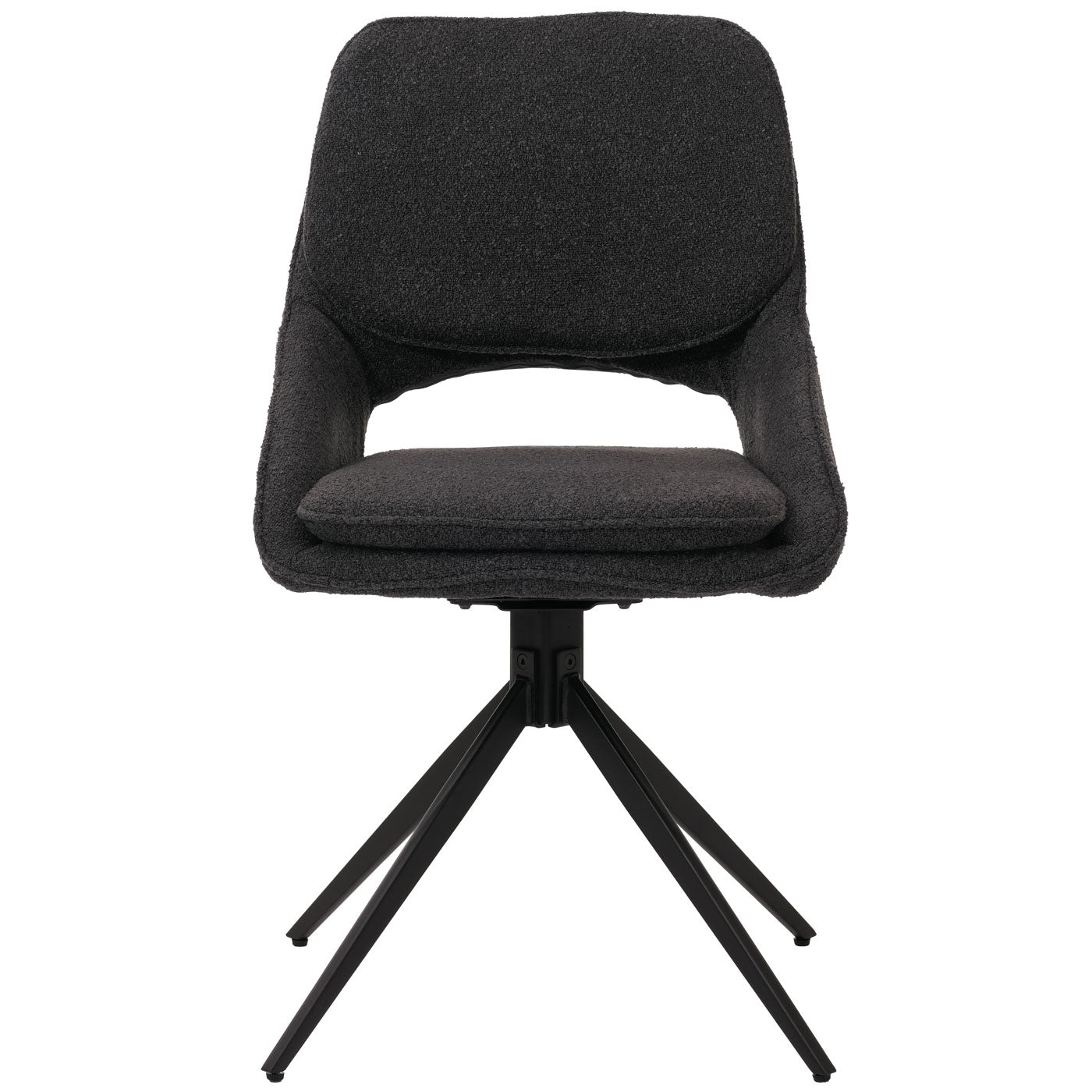 Cosmo Casa - Set van 6 Eetkamerstoelen - Keukenstoel - Draaibaar Auto-Return - Boucle Stof - Donkergrijs