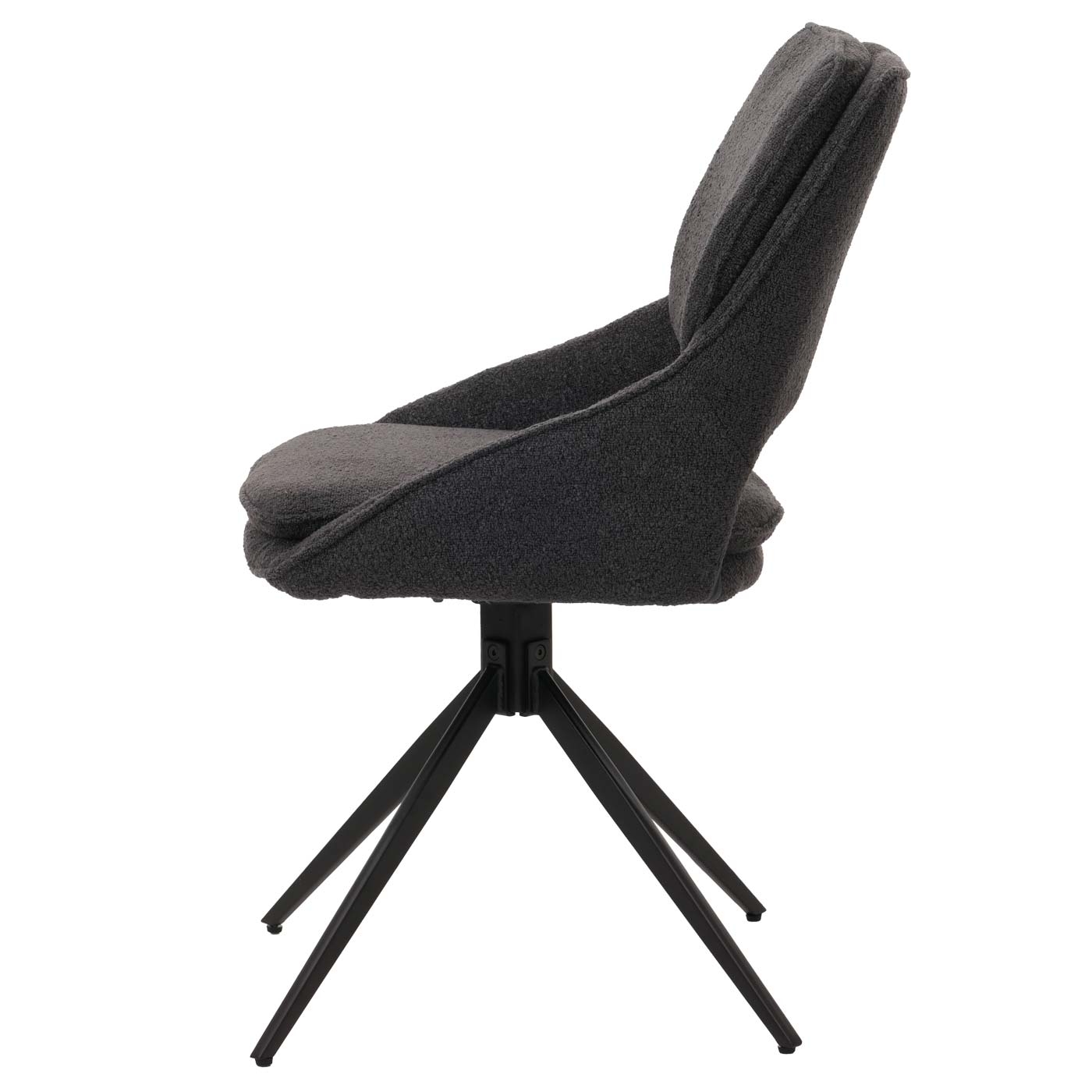 Cosmo Casa - Set van 6 Eetkamerstoelen - Keukenstoel - Draaibaar Auto-Return - Boucle Stof - Donkergrijs