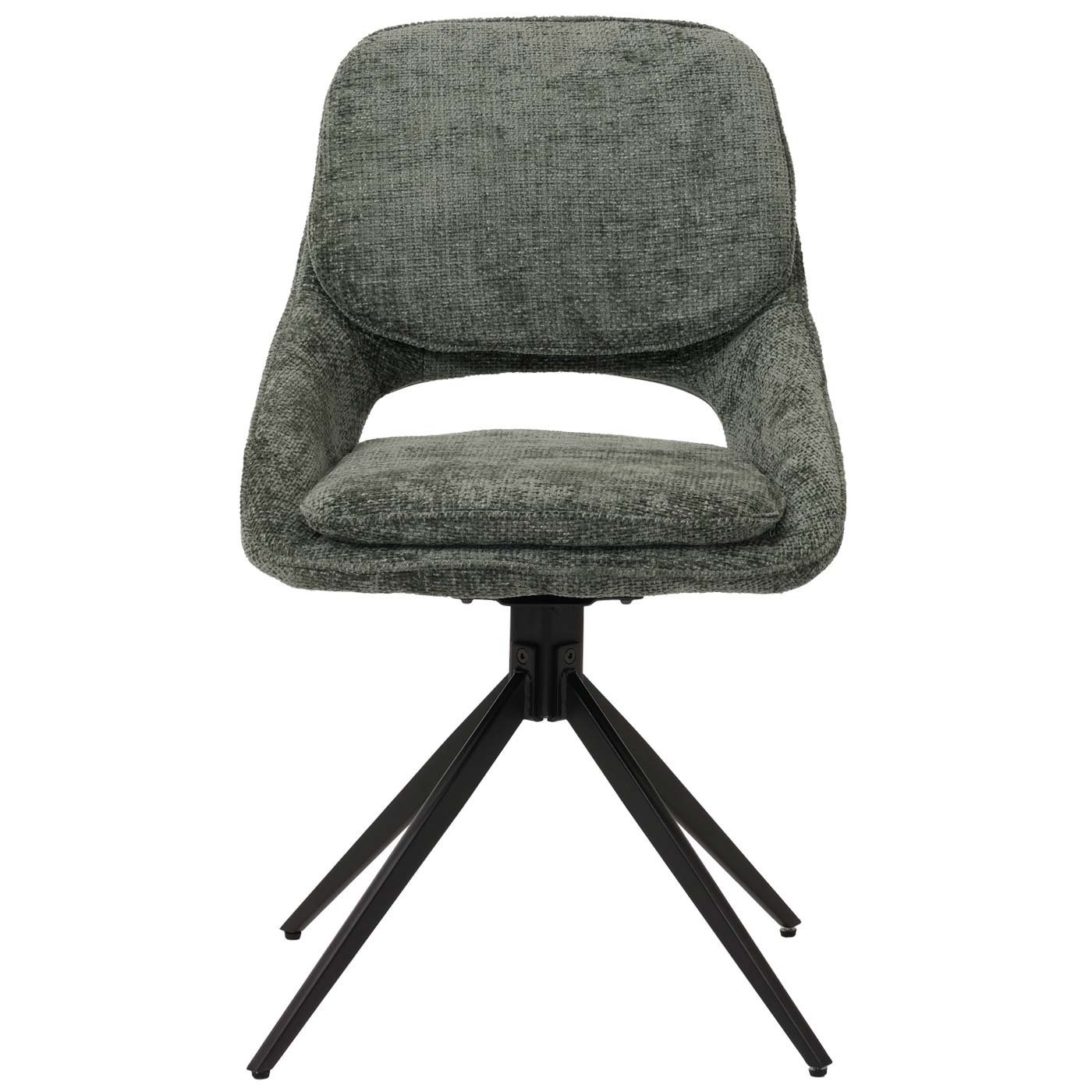 Cosmo Casa - Set van 6 Eetkamerstoelen - Keukenstoel - Draaibaar Auto-Return - Chenille Stof - Groen