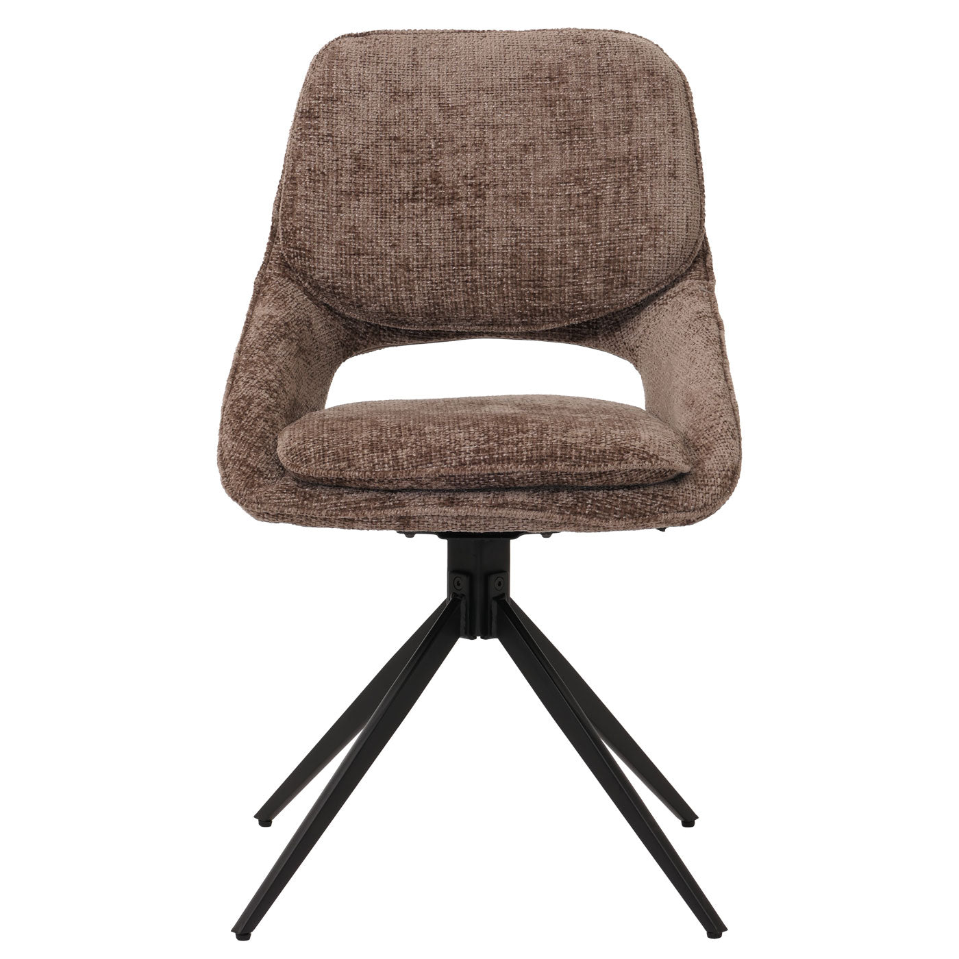Cosmo Casa - Set van 6 Eetkamerstoelen - Keukenstoel - Draaibaar Auto-Return - Chenille Stof - Bruin